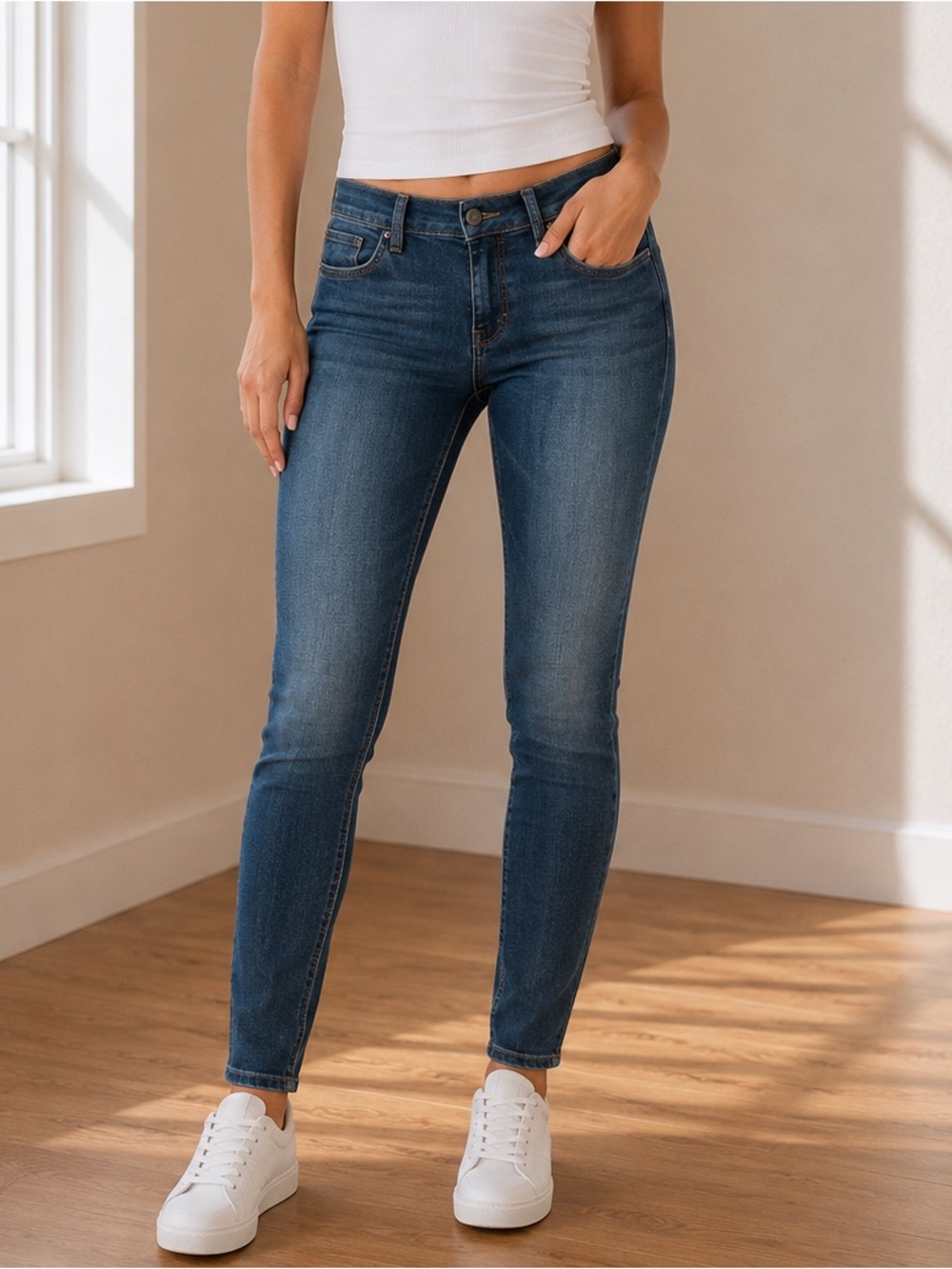 Gap 1969 Always Skinny Jeans Dark Wash Stretch Size 30 10 Tall